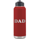Laser etched maroon 32 oz vacuum insulated water bottle with 'Hockey Dad' design
