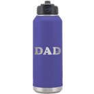 Laser etched purple 32 oz vacuum insulated water bottle with 'Hockey Dad' design