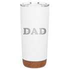 Laser etched white 20 oz vacuum insulated tumbler with 'Hockey Dad' design