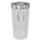 Laser etched white 20 oz vacuum insulated tumbler with 'Papa Beard' design