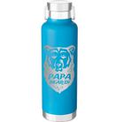 Laser etched aqua 24 oz vacuum insulated water bottle with 'Papa Beard' design