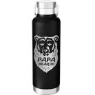 Laser etched black 24 oz vacuum insulated water bottle with 'Papa Beard' design