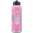 Laser etched light purple 32 oz vacuum insulated water bottle with 'Papa Beard' design
