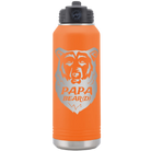 Laser etched orange 32 oz vacuum insulated water bottle with 'Papa Beard' design