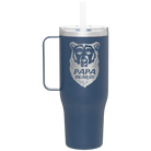 Laser etched constellation 40 oz vacuum insulated tumbler mug with 'Papa Beard' design