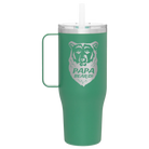 Laser etched forage 40 oz vacuum insulated tumbler mug with 'Papa Beard' design