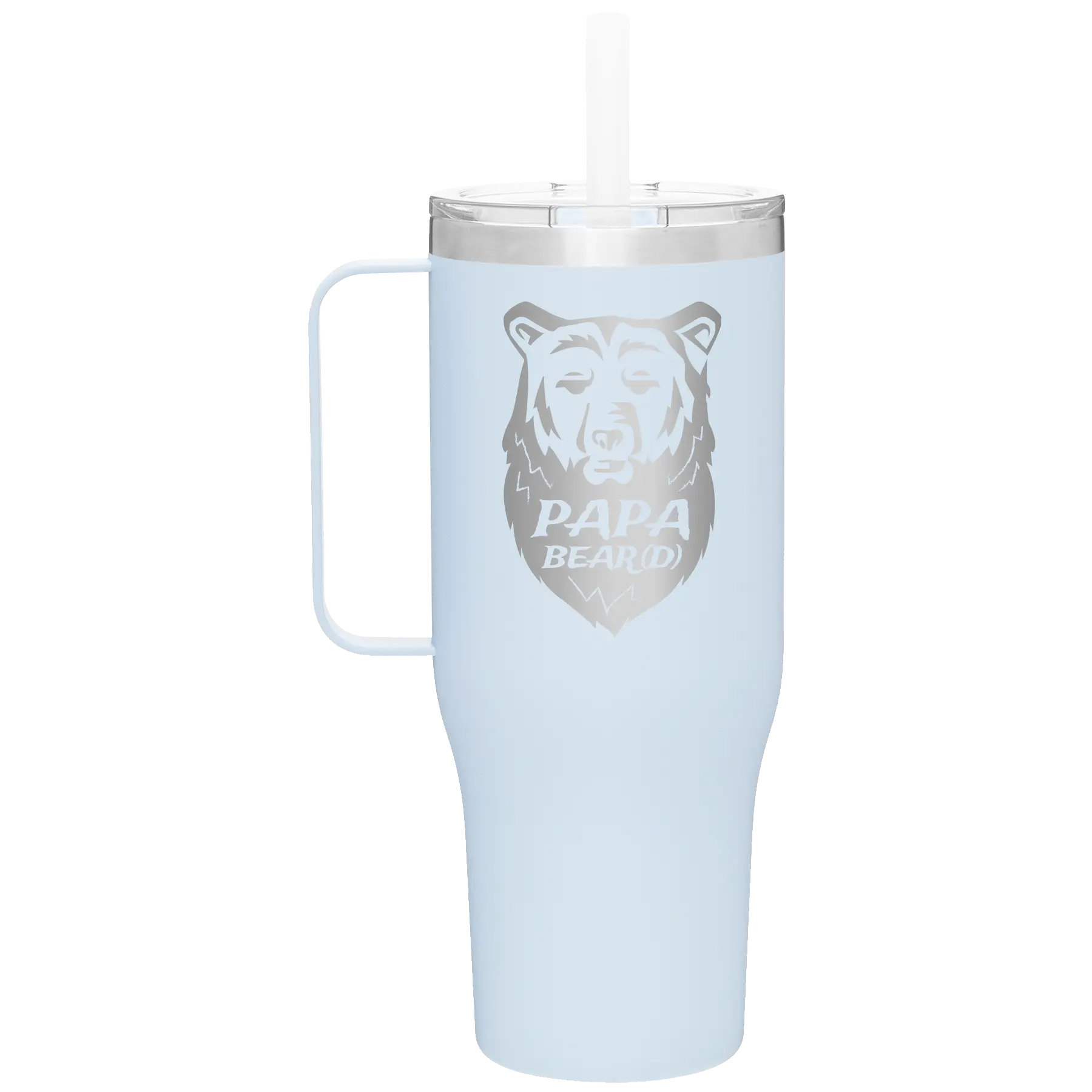 Laser etched landfall 40 oz vacuum insulated tumbler mug with 'Papa Beard' design