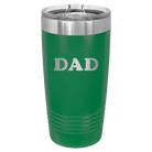 Laser etched green 20 oz vacuum insulated tumbler with 'Volleyball Dad' design
