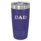 Laser etched purple 20 oz vacuum insulated tumbler with 'Volleyball Dad' design