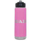 Laser etched light purple 20 oz vacuum insulated water bottle with 'Volleyball Dad' design