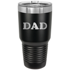 Laser etched black 30 oz vacuum insulated tumbler with 'Volleyball Dad' design