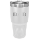 Laser etched white 30 oz vacuum insulated tumbler with 'Volleyball Dad' design