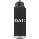 Laser etched black 32 oz vacuum insulated water bottle with 'Volleyball Dad' design