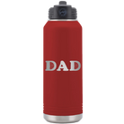 Laser etched maroon 32 oz vacuum insulated water bottle with 'Volleyball Dad' design