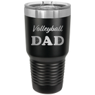 Laser etched black 30 oz vacuum insulated tumbler with 'Volleyball Dad2' design