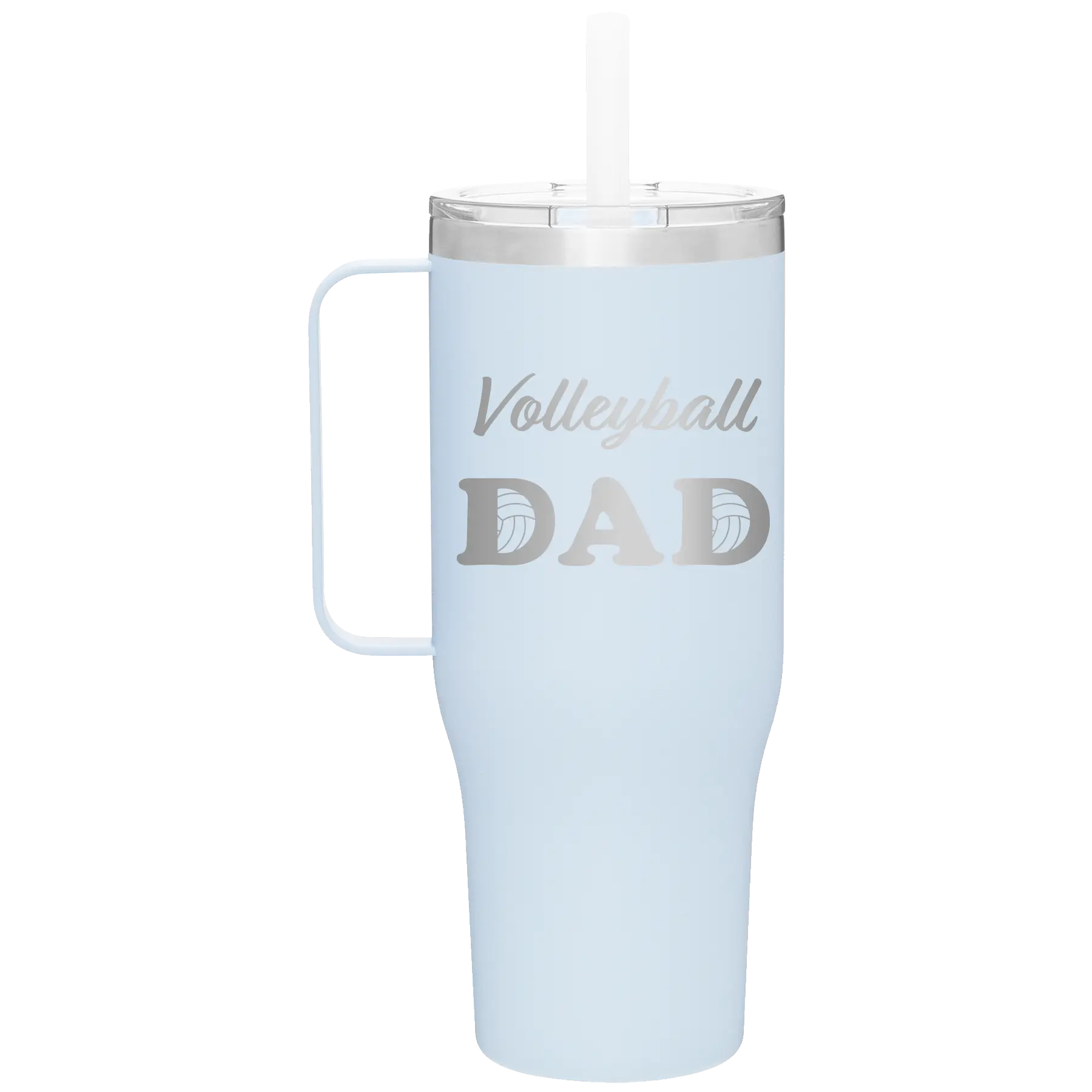 Laser etched landfall 40 oz vacuum insulated tumbler mug with 'Volleyball Dad2' design