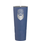 Laser etched constellation 20 oz vacuum insulated tumbler with 'With Great Beard Comes Great Responsibility' design