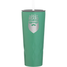 Laser etched forage 20 oz vacuum insulated tumbler with 'With Great Beard Comes Great Responsibility' design