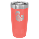 Laser etched coral 20 oz vacuum insulated tumbler with 'Weirdo with a Beardo' design