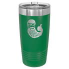 Laser etched green 20 oz vacuum insulated tumbler with 'Weirdo with a Beardo' design