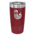 Laser etched maroon 20 oz vacuum insulated tumbler with 'Weirdo with a Beardo' design