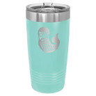 Laser etched teal 20 oz vacuum insulated tumbler with 'Weirdo with a Beardo' design