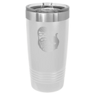 Laser etched white 20 oz vacuum insulated tumbler with 'Weirdo with a Beardo' design