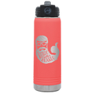 Laser etched coral 20 oz vacuum insulated water bottle with 'Weirdo with a Beardo' design