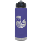 Laser etched purple 20 oz vacuum insulated water bottle with 'Weirdo with a Beardo' design