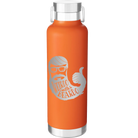 Laser etched orange 24 oz vacuum insulated water bottle with 'Weirdo with a Beardo' design