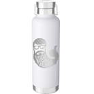 Laser etched white 24 oz vacuum insulated water bottle with 'Weirdo with a Beardo' design