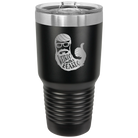 Laser etched black 30 oz vacuum insulated tumbler with 'Weirdo with a Beardo' design