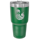 Laser etched green 30 oz vacuum insulated tumbler with 'Weirdo with a Beardo' design