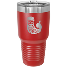 Laser etched red 30 oz vacuum insulated tumbler with 'Weirdo with a Beardo' design