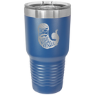 Laser etched royal blue 30 oz vacuum insulated tumbler with 'Weirdo with a Beardo' design