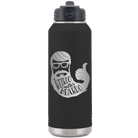 Laser etched black 32 oz vacuum insulated water bottle with 'Weirdo with a Beardo' design
