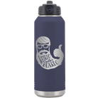 Laser etched navy 32 oz vacuum insulated water bottle with 'Weirdo with a Beardo' design