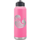 Laser etched pink 32 oz vacuum insulated water bottle with 'Weirdo with a Beardo' design