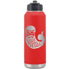 Laser etched red 32 oz vacuum insulated water bottle with 'Weirdo with a Beardo' design