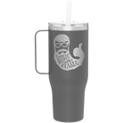Laser etched slate 40 oz vacuum insulated tumbler mug with 'Weirdo with a Beardo' design