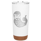 Laser etched white 20 oz vacuum insulated tumbler with 'Weirdo with a Beardo' design