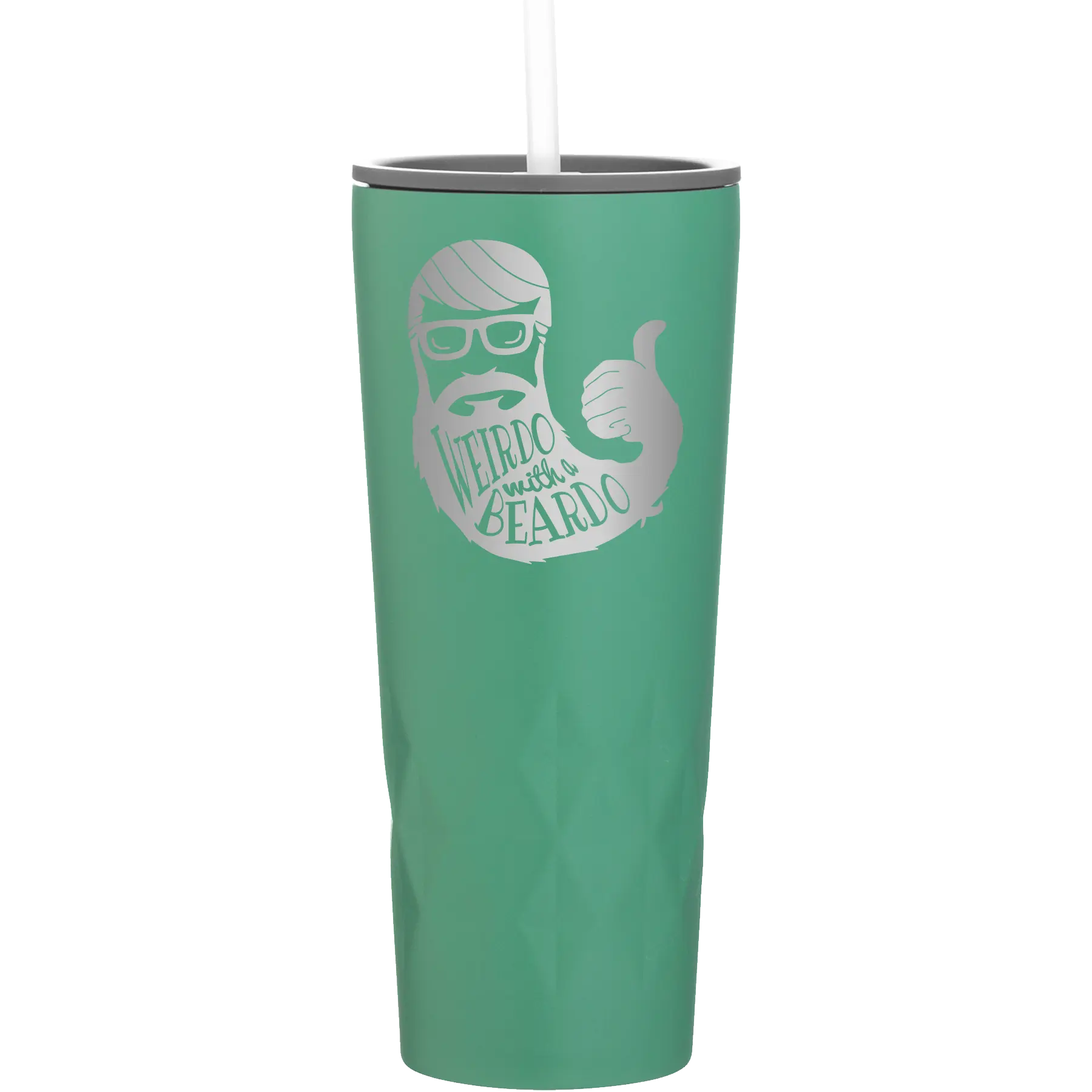 Laser etched forage 20 oz vacuum insulated tumbler with 'Weirdo with a Beardo' design