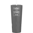 Laser etched slate 20 oz vacuum insulated tumbler with 'Father of the Groom' design