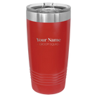 Personalized red 20 oz vacuum insulated tumbler with 'Groom Squad' design