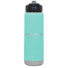 Personalized teal 20 oz vacuum insulated water bottle with 'Groom Squad' design