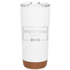 Personalized white 20 oz vacuum insulated tumbler with 'Groom' design