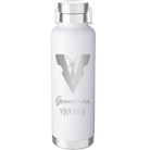 Personalized white 24 oz vacuum insulated water bottle with 'Groomsman with tux' design