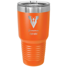 Personalized orange 30 oz vacuum insulated tumbler with 'Groomsman with tux' design