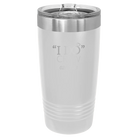 Personalized white 20 oz vacuum insulated tumbler with 'I do Crew Date' design