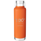 Personalized orange 24 oz vacuum insulated water bottle with 'I do Crew Date' design